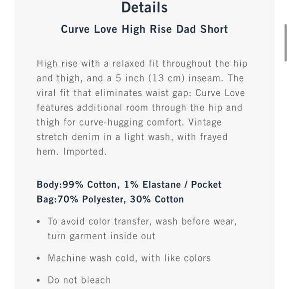 Abercrombie Curve Love High Rise Dad Short - Picture 7 of 7